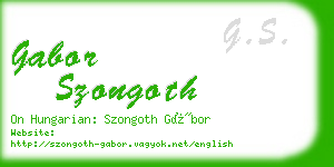 gabor szongoth business card